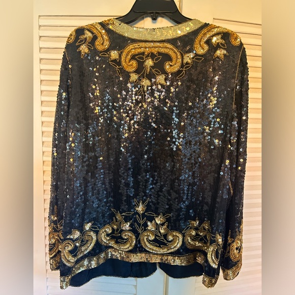 Vintage black and gold sequin jacket - Picture 4 of 8